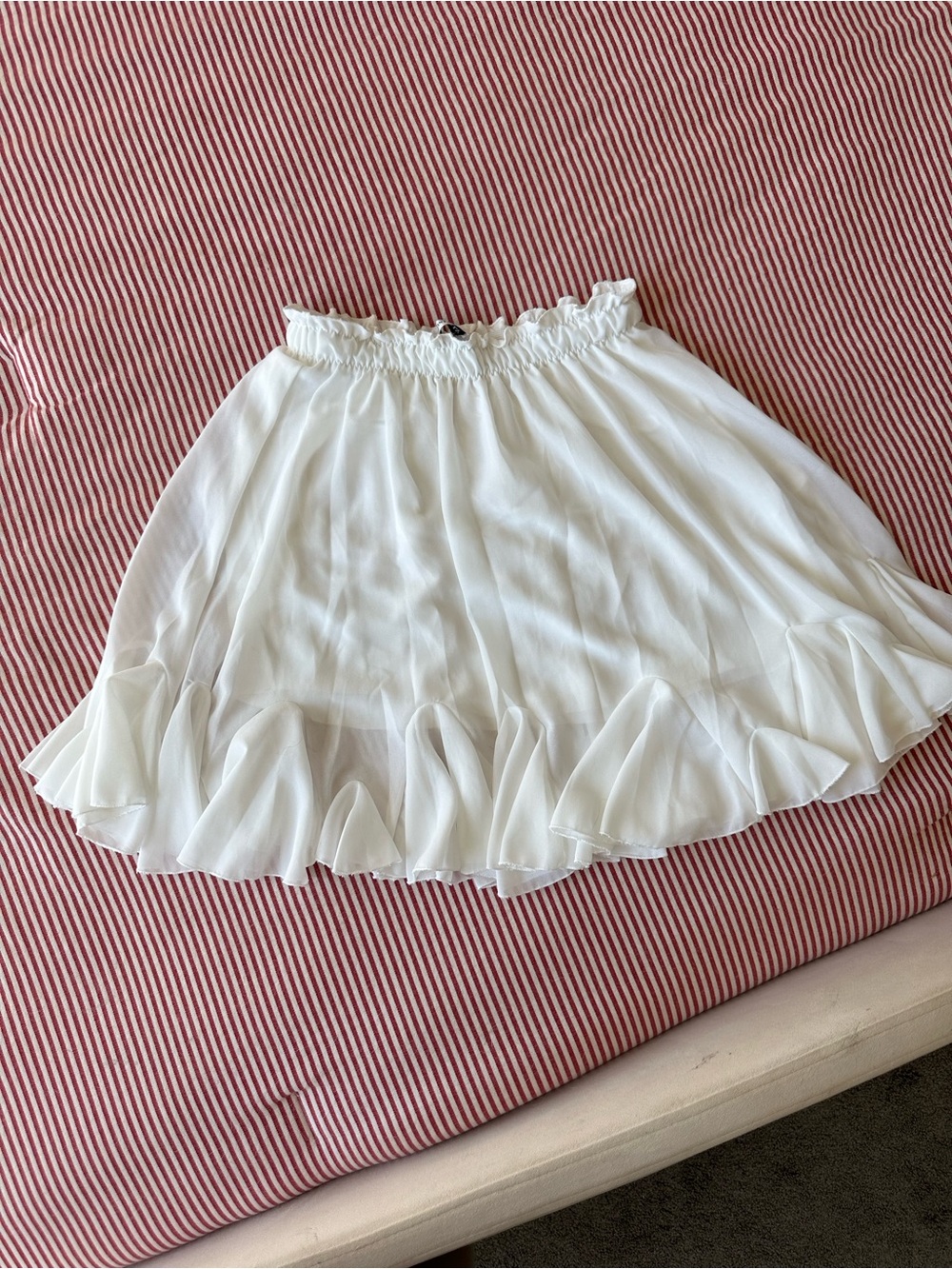 White Ruffled Mini Skirt - Lightweight Flowy Design